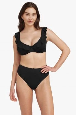 Eco Essentials Black Eco Essentials F Cup Frill Underwire Bra