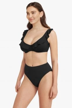 Eco Essentials Black Eco Essentials F Cup Frill Underwire Bra