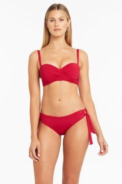 Eco Essentials Red Eco Essentials Twist Front Bandeau Bikini Top