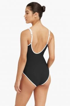Elite Black One Pieces Elite Wrap Front Multifit One Piece