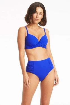 Eco Essentials Cobalt Tops Eco Essentials Cross Front Moulded Cup Underwire Bra