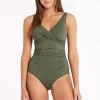 Eco Essentials Khaki Eco Essentials Cross Front Multifit One Piece