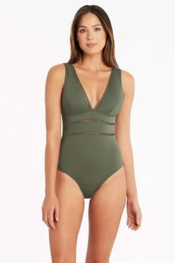 Eco Essentials Khaki Eco Essentials Spliced One Piece