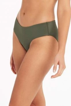 Eco Essentials Khaki Bottoms Eco Essentials Mid Bikini Pant