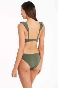 Eco Essentials Khaki Sustainable Swim Eco Essentials Frill Bra Top