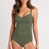 Eco Essentials Khaki Eco Essentials Twist Front Multifit Singlet Top 1 Eco Essentials Khaki Eco Essentials Twist Front Multifit Singlet Top