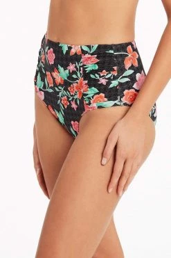 Bottoms Mauritius High Waist Gathered Side Pant - Final Sale