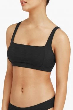Messina Black Tops Messina Square Neck Bra Top