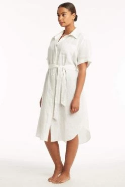 NEW ARRIVALS Resort Linen Wrap Cover Up Shirt