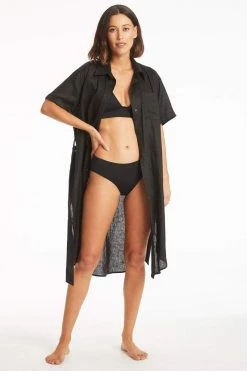 Resort Linen Wrap Cover Up Shirt NEW ARRIVALS