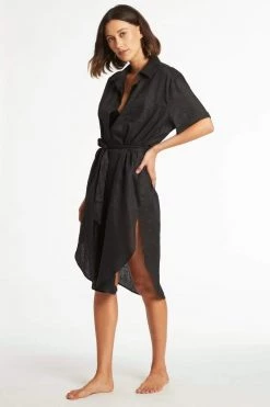 Resort Linen Wrap Cover Up Shirt NEW ARRIVALS