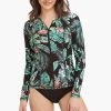 Tango Black Tango Long Sleeved Rash Vest Tankinis