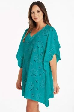 Vacation Embroidery Kaftan Surf Poncho