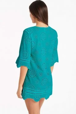 Vacation Embroidery Saltcake Tunic