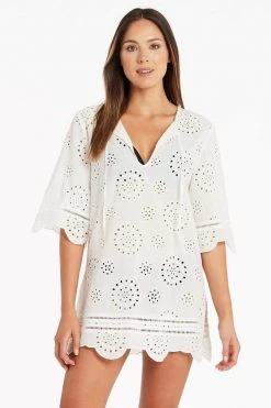 Vacation Embroidery Saltcake Tunic