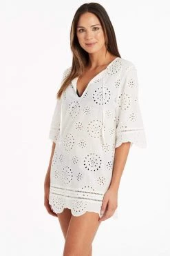 Vacation Embroidery Saltcake Tunic
